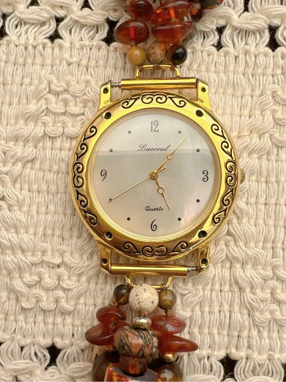 Vintage 80’s/90’s Lucoral Gemstone Watch